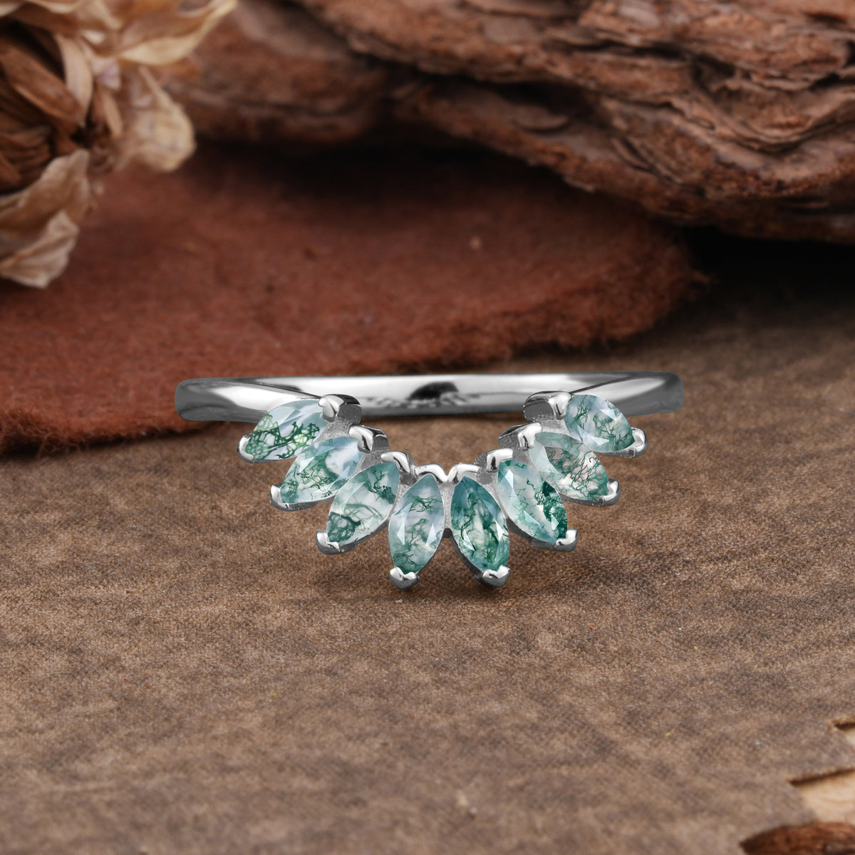 SR17236 Moss Agate Ring - Additional view