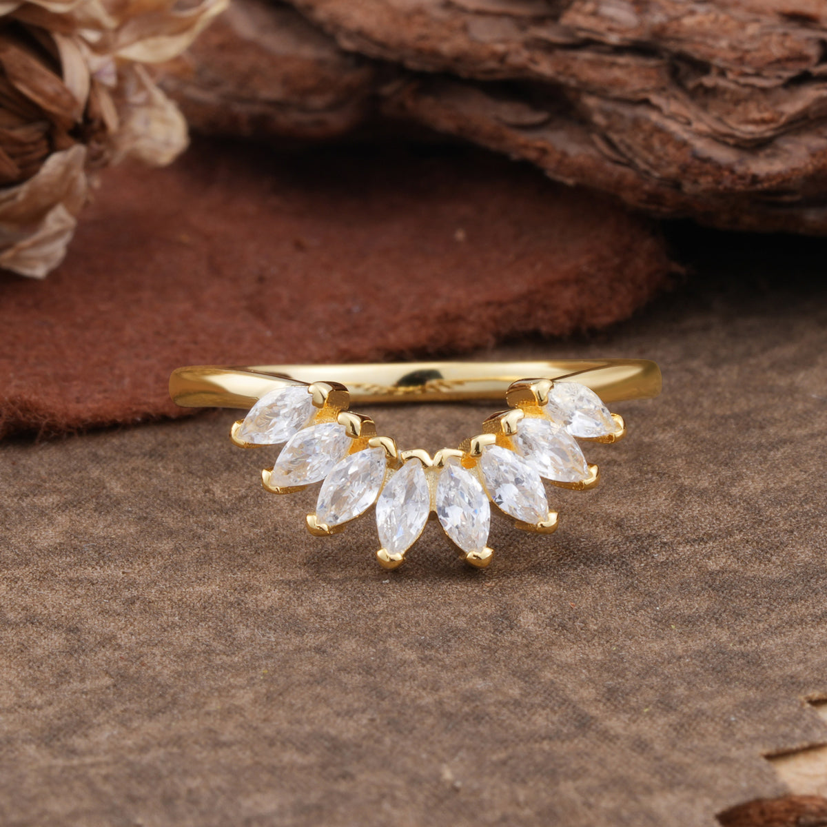 SR17236 Moissanite Ring - Yellow-Gold