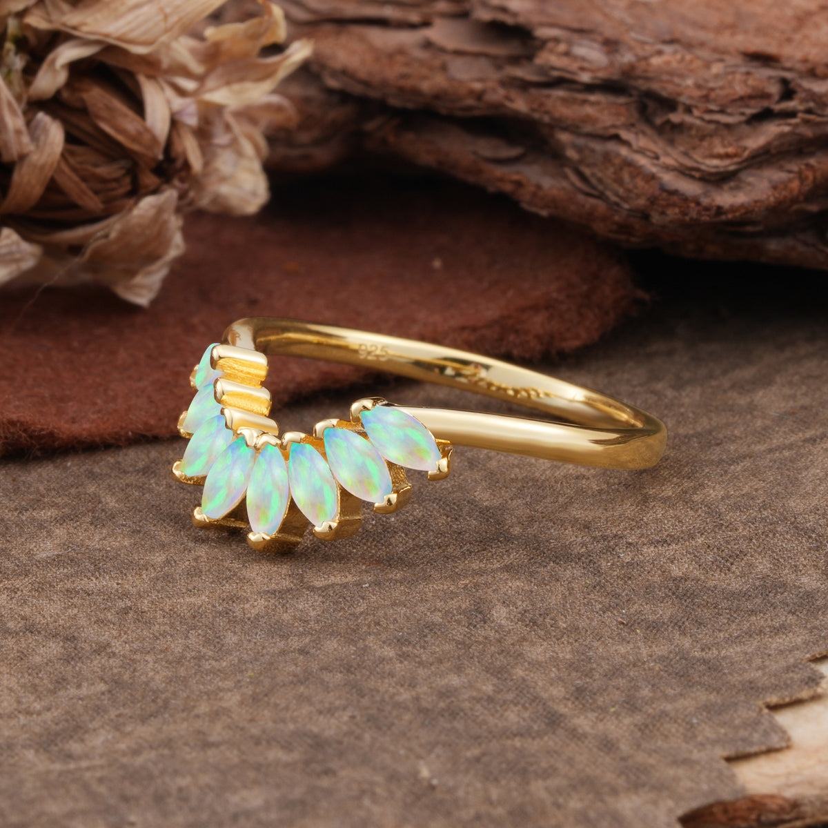 SR17236 Fire Opal Ring - White-Gold