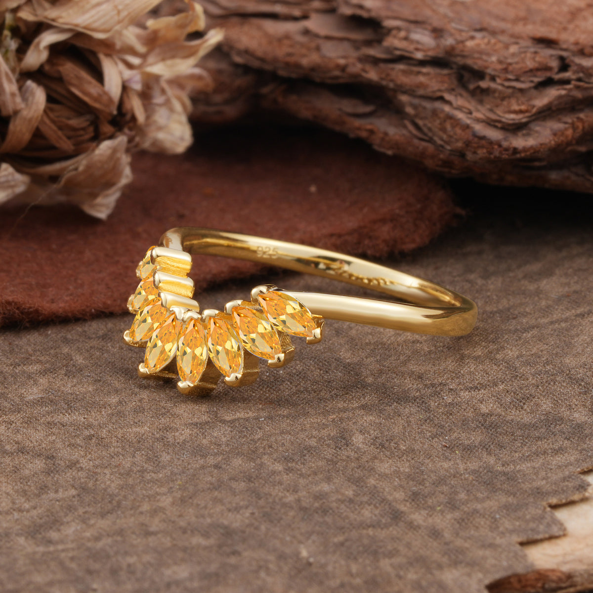 SR17236 Citrine Ring - White-Gold