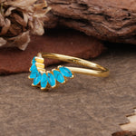 SR17236 Turquoise Ring - White-Gold