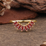 SR17236 Garnet Ring - Yellow-Gold
