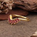 SR17236 Garnet Ring - White-Gold