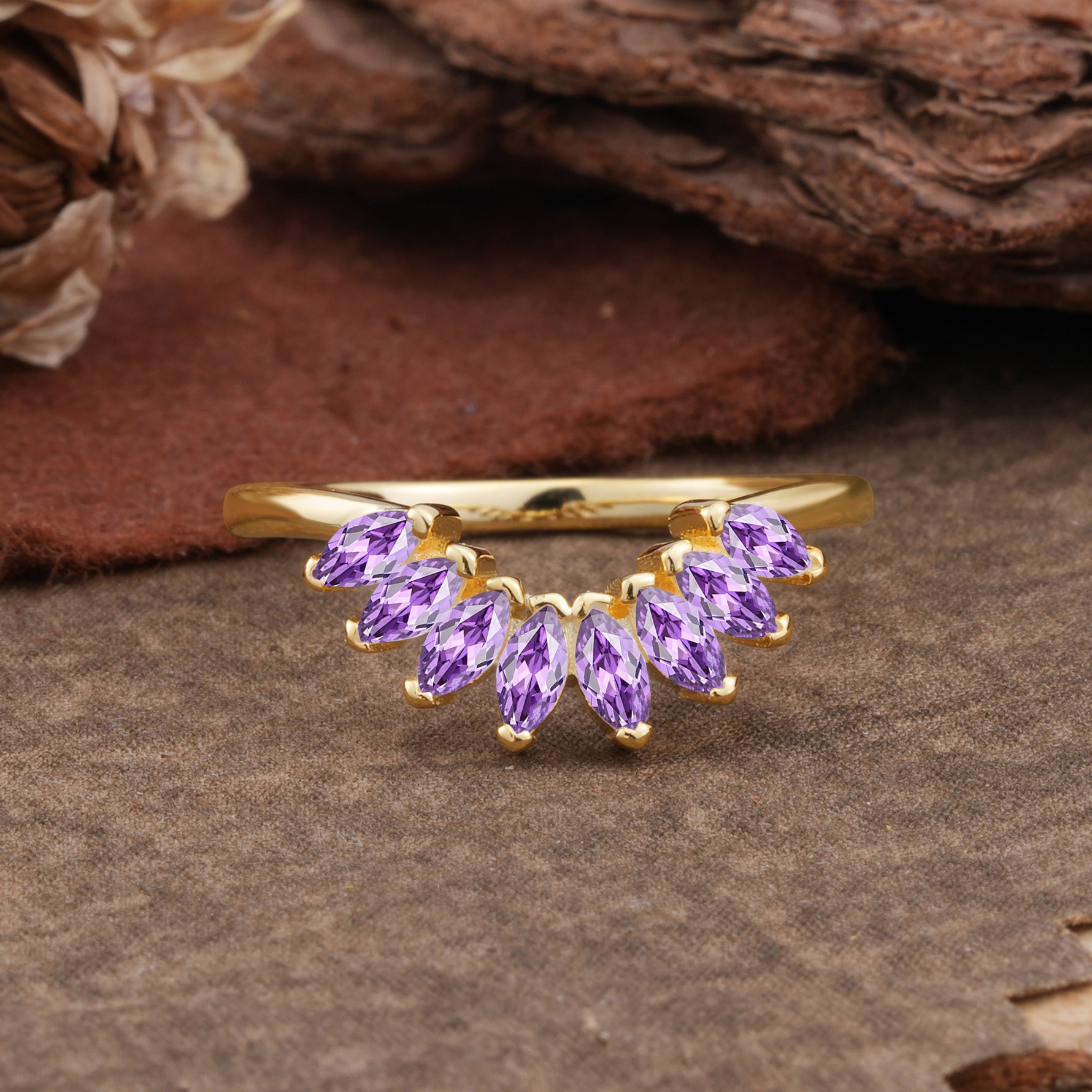 SR17236 Amethyst Ring - Yellow-Gold