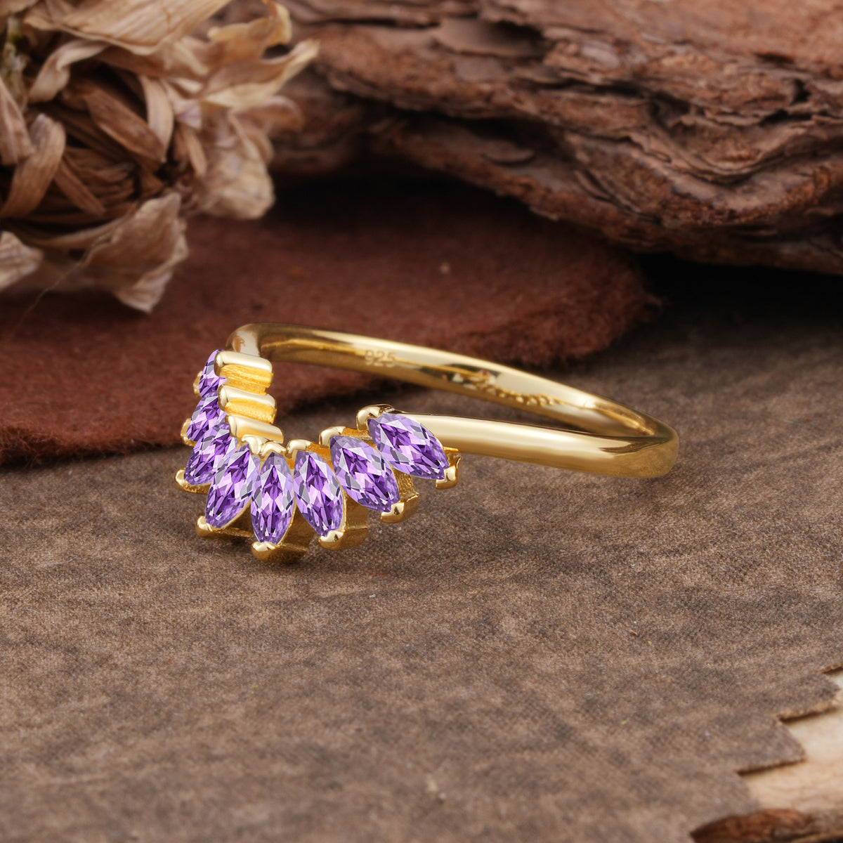 SR17236 Amethyst Ring - White-Gold