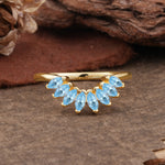 SR17236 Aquamarine Ring - Yellow-Gold