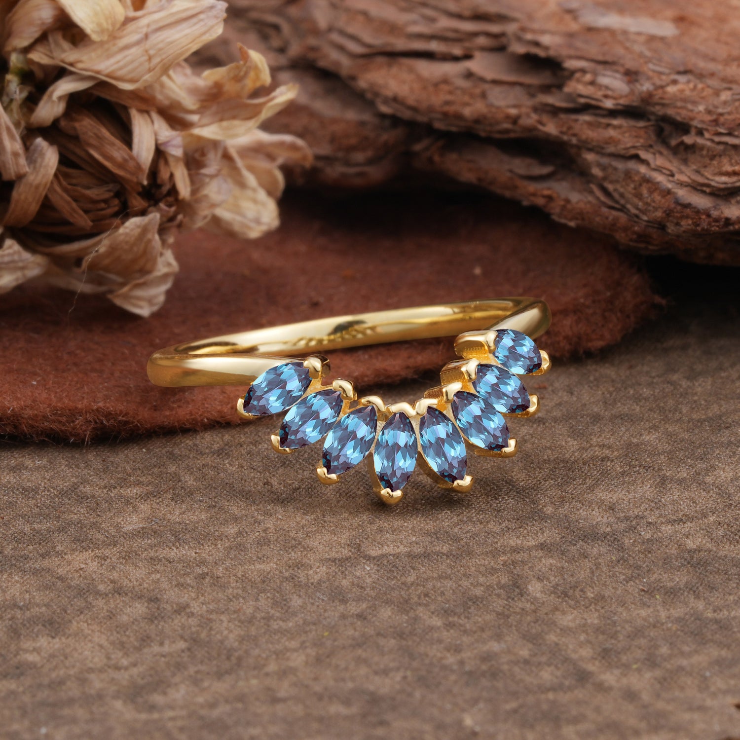 SR17236 Alexandrite Ring - Rose-Gold