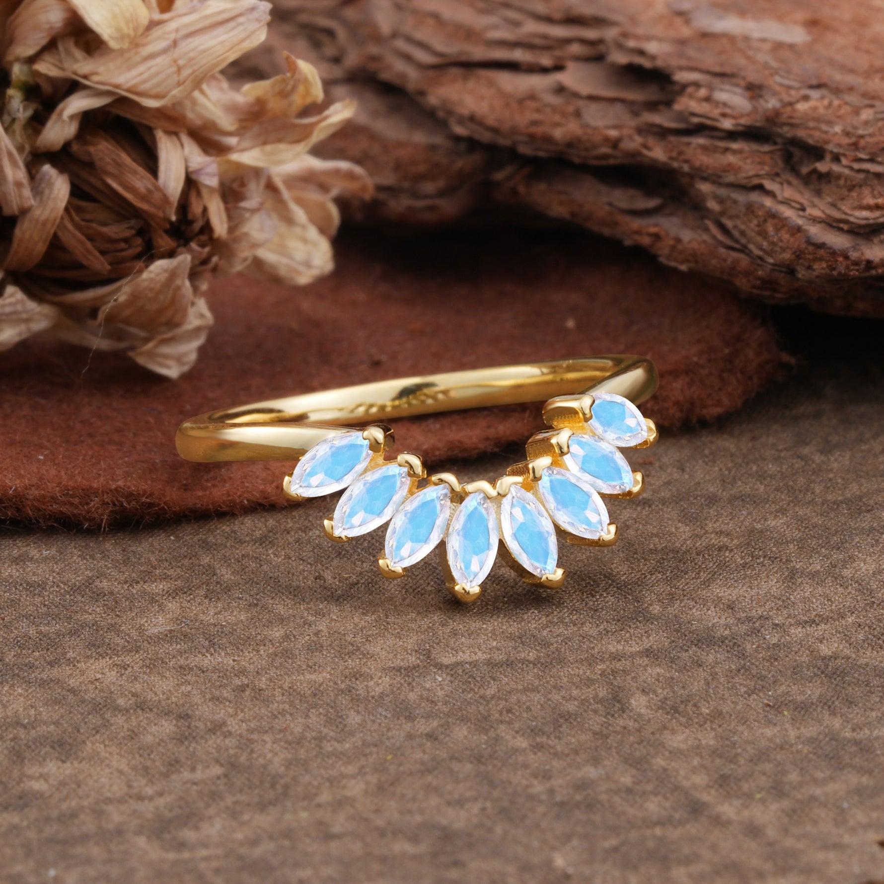 SR17236 Moonstone Ring - Rose-Gold