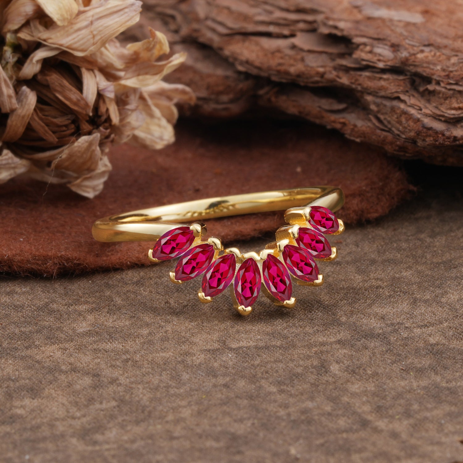 SR17236 Ruby Ring - Rose-Gold