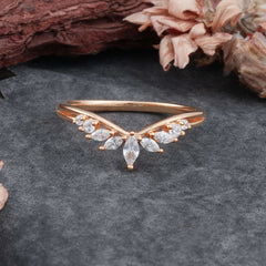 4 Prong Marquise Moissanite Engagement Ring