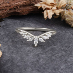 4 Prong Marquise Moissanite Engagement Ring