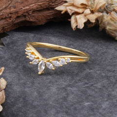 4 Prong Marquise Moissanite Engagement Ring