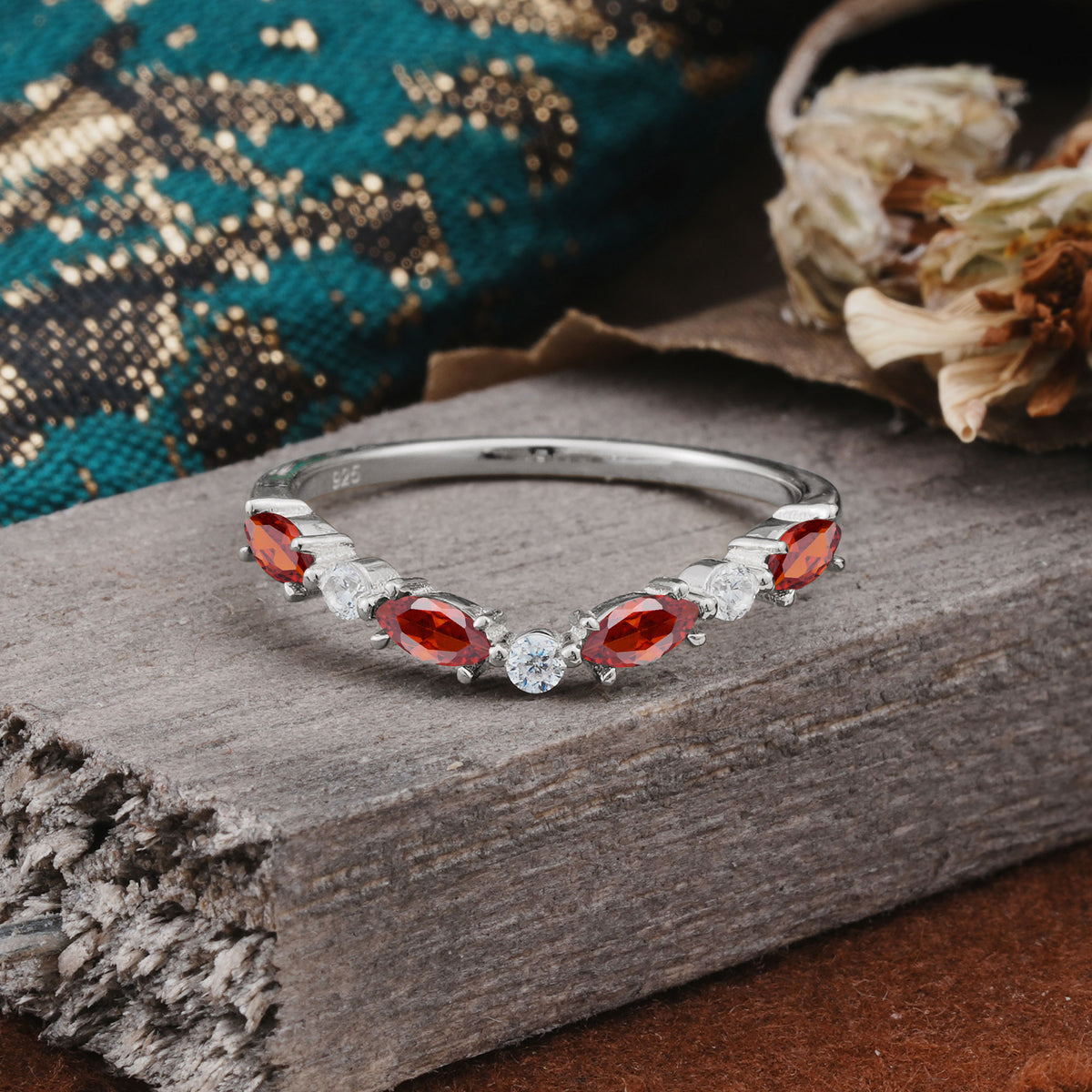 SR17241 Garnet Ring - Additional view