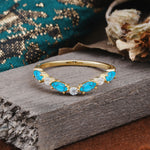 SR17241 Turquoise Ring - Yellow-Gold