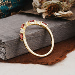 SR17241 Garnet Ring - White-Gold