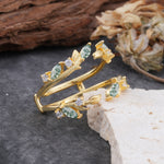 SR17251 Moss Agate Ring - Rose-Gold