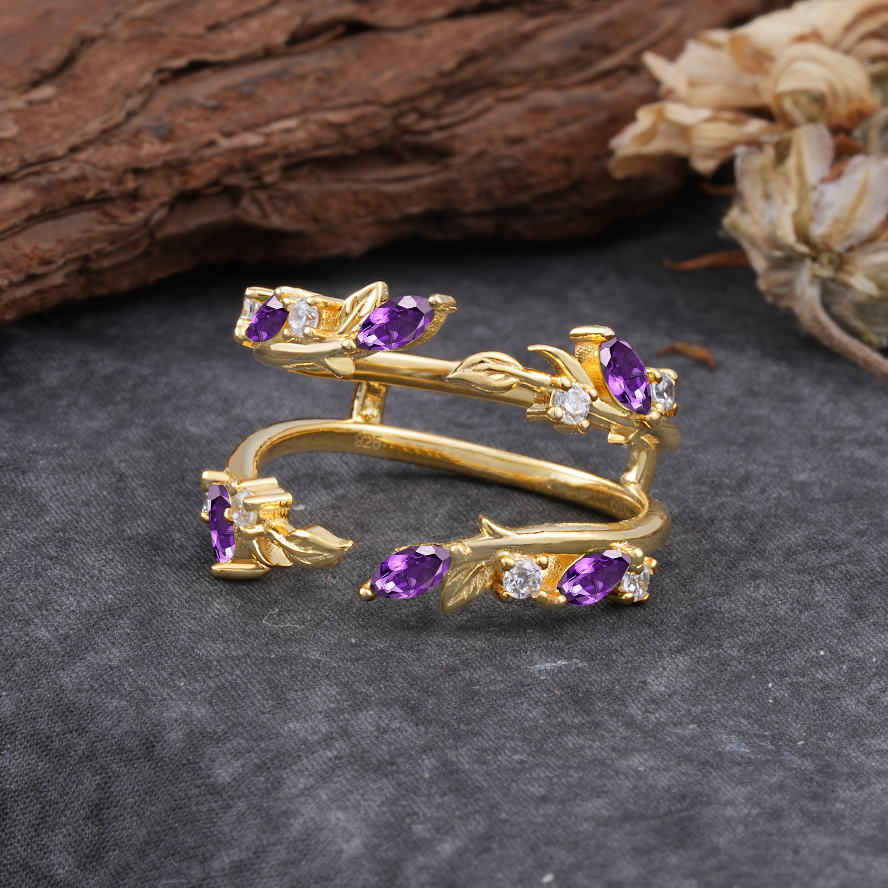 SR17251 Amethyst Ring - Yellow-Gold