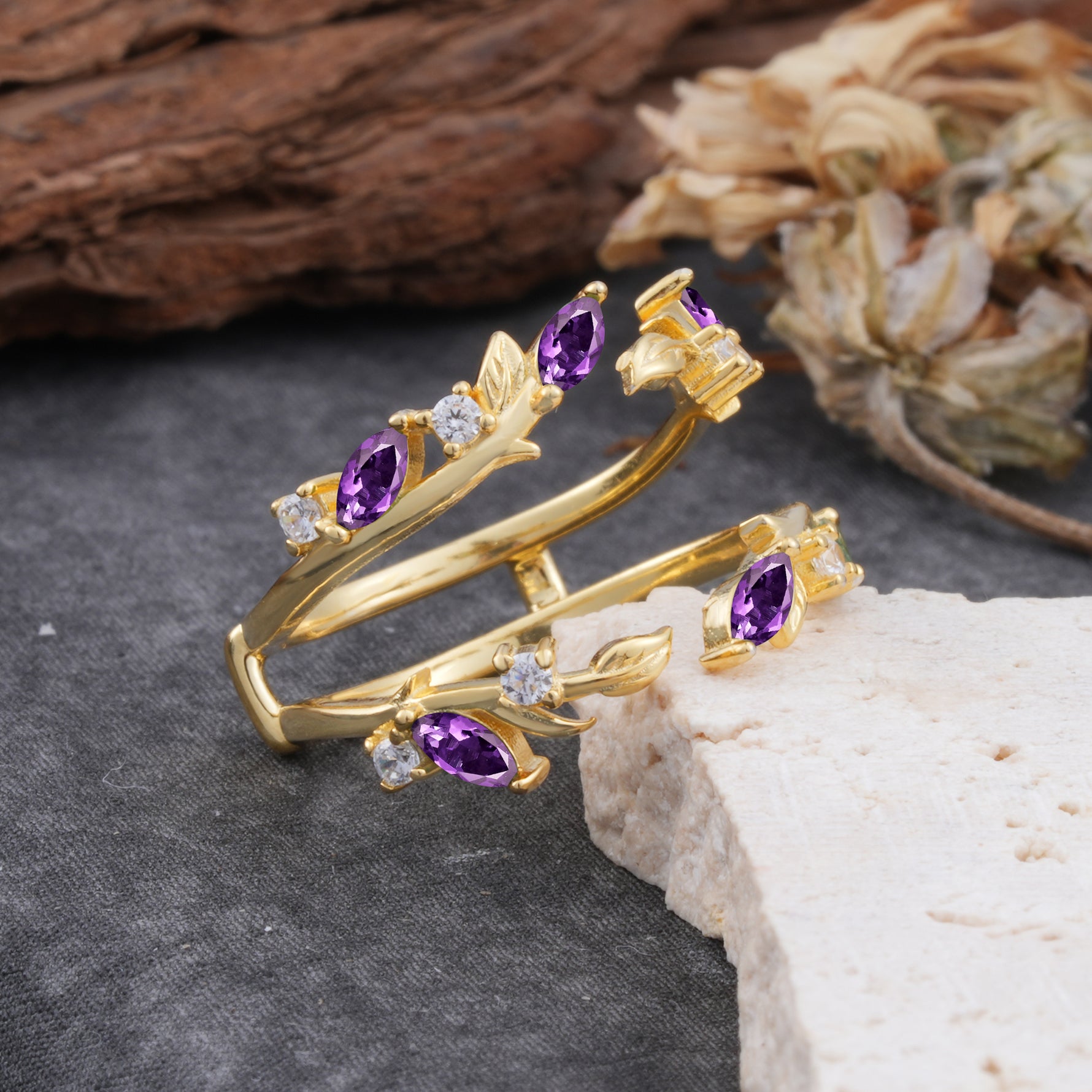SR17251 Amethyst Ring - White-Gold