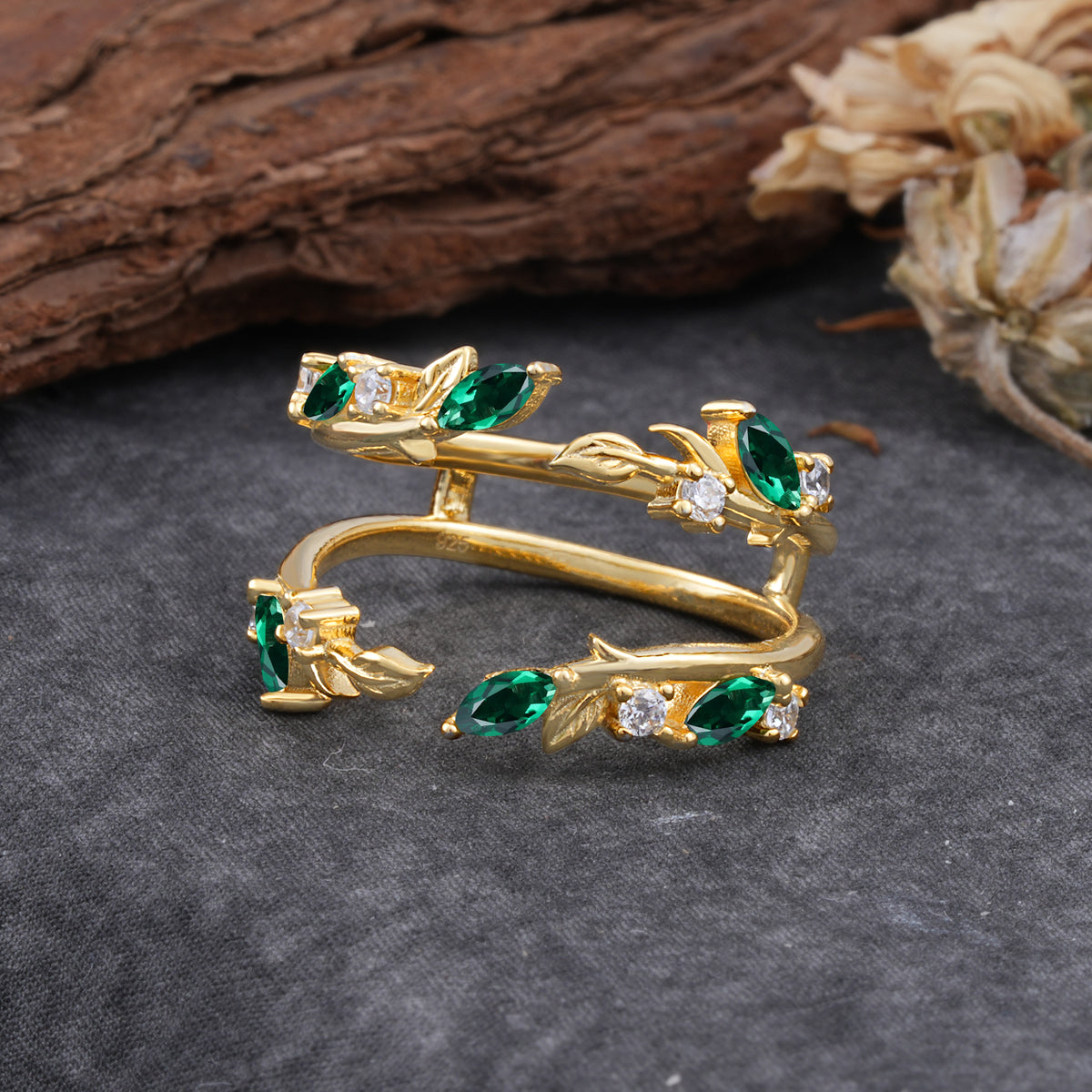SR17251 Emerald Ring - Yellow-Gold