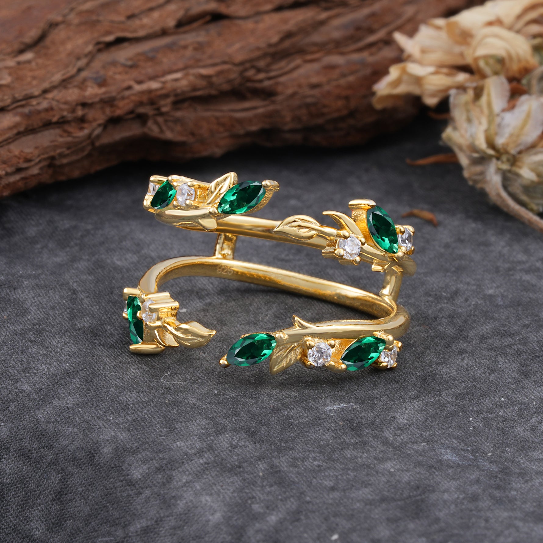 SR17251 Emerald Ring - Yellow-Gold
