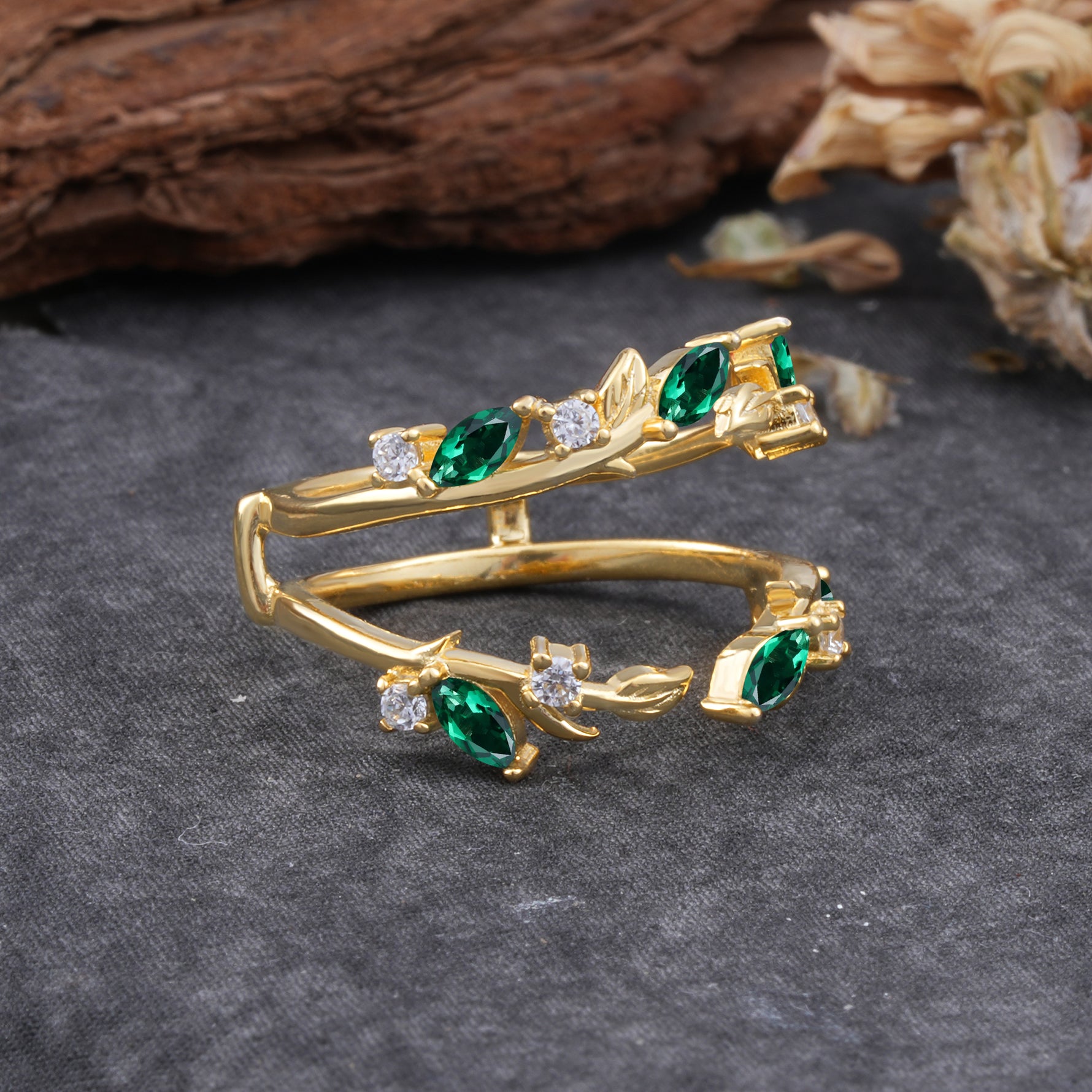 SR17251 Emerald Ring - Rose-Gold
