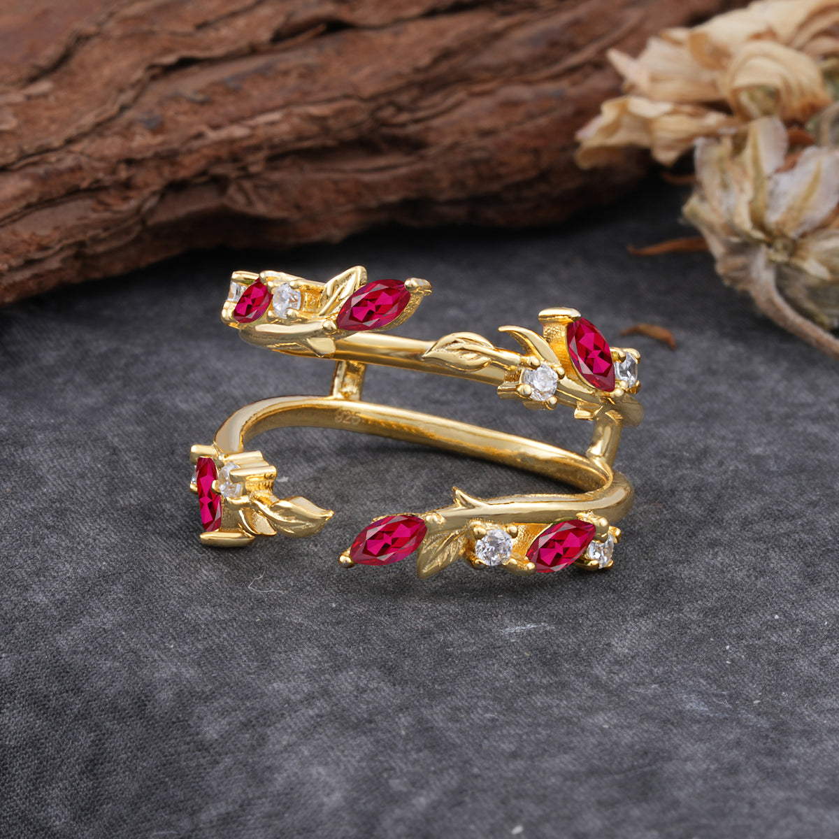 SR17251 Ruby Ring - Yellow-Gold