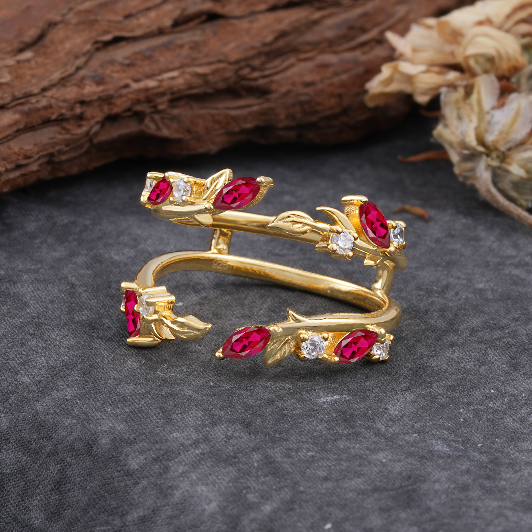 SR17251 Ruby Ring - Yellow-Gold