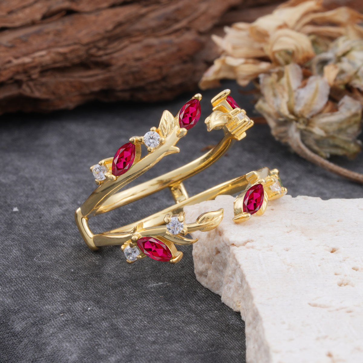 SR17251 Ruby Ring - Rose-Gold