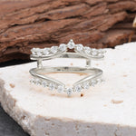 Double Layer Moissanite Curved Wedding Band - Additional view