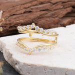 Double Layer Moissanite Curved Wedding Band - Additional view
