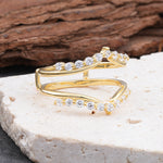 Double Layer Moissanite Curved Wedding Band - Additional view