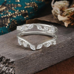 Vintage Marquise Cut Moissanite Wrap Enhancer Wedding Band Set - Additional view
