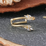 Nature Inspired Marquise Moissanite Leaf Wrap Enhancer Wedding Band - Additional view