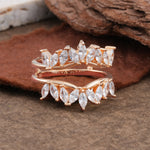 Nature Inspired Moissanite Curved Wedding Band - Additional view