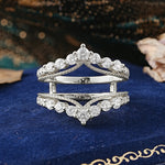 Vintage Tiara Crown Moissanite Double Row Enhancer Wedding Band - Additional view
