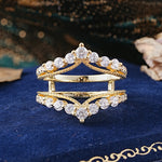 Vintage Tiara Crown Moissanite Double Row Enhancer Wedding Band - Additional view