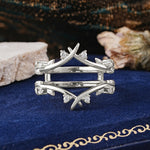 Leaf Branch Double Layer Open Moissanite Wedding Band - Additional view