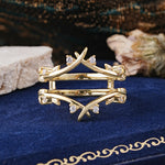 Leaf Branch Double Layer Open Moissanite Wedding Band - Additional view