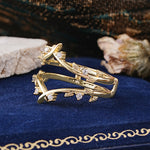 Leaf Branch Double Layer Open Moissanite Wedding Band - Additional view
