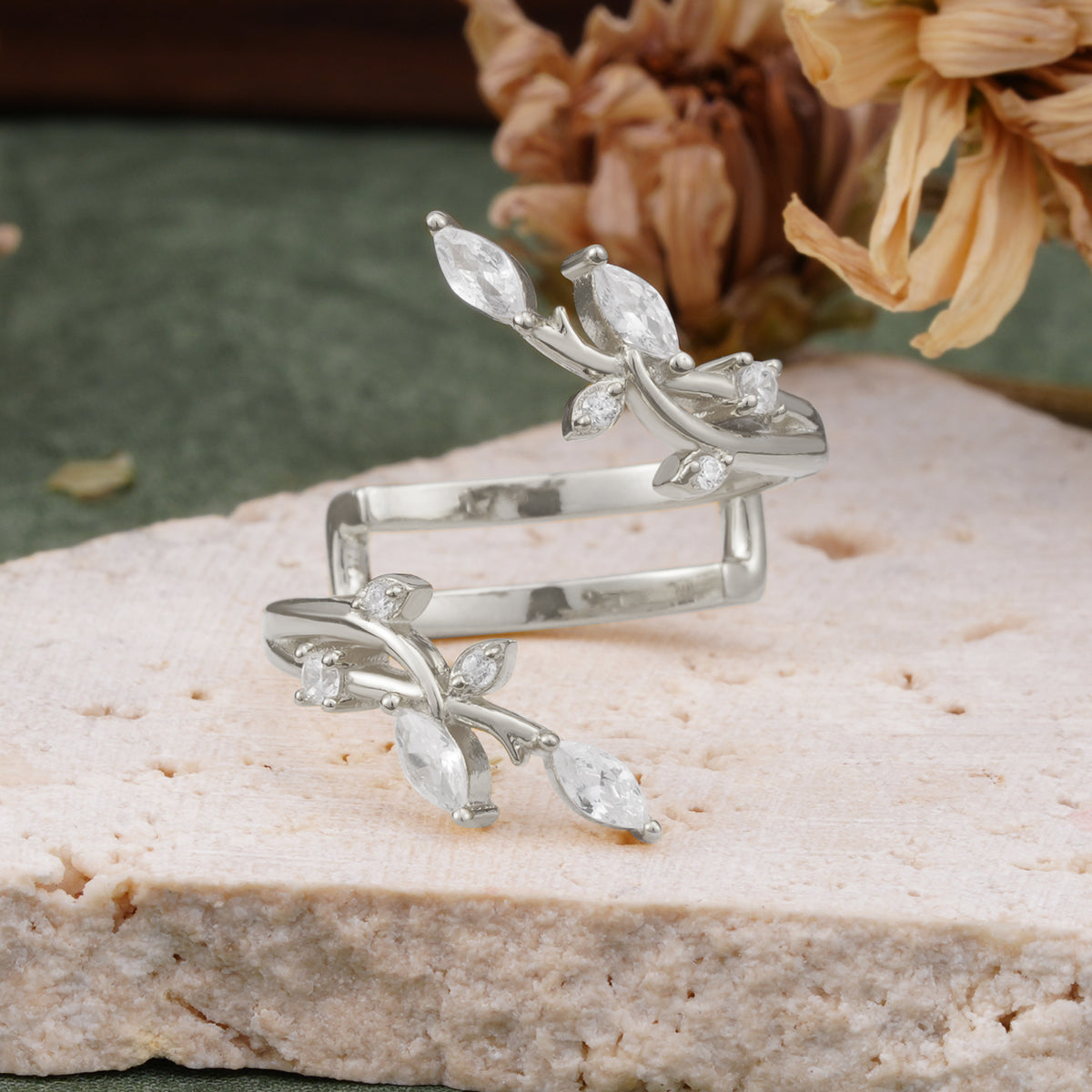 Nature Inspired Twig Branch Moissanite Spiral Wrap Wedding Band - Additional view