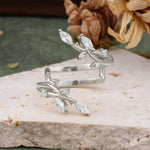 Nature Inspired Twig Branch Moissanite Spiral Wrap Wedding Band - Additional view