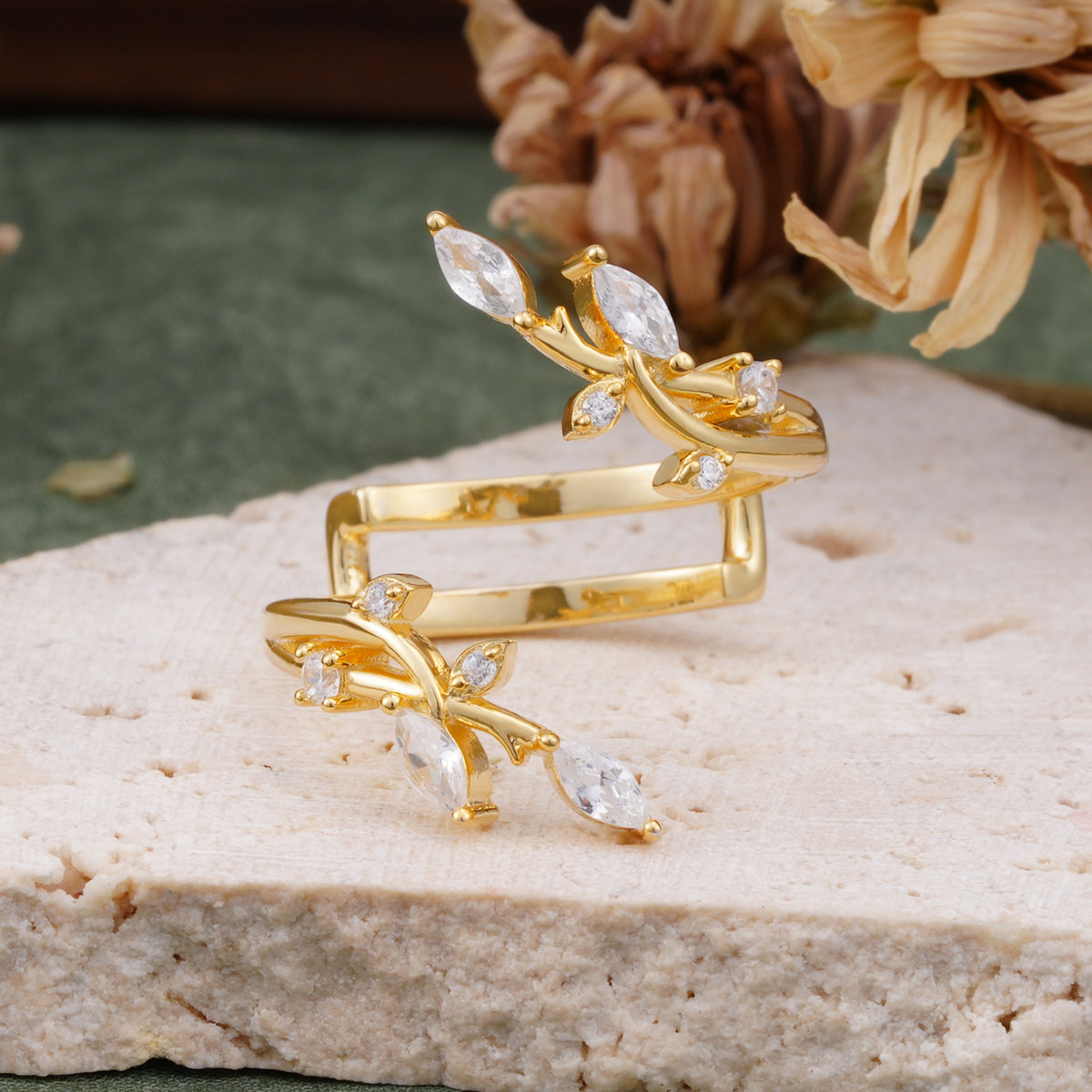 Nature Inspired Twig Branch Moissanite Spiral Wrap Wedding Band - Additional view