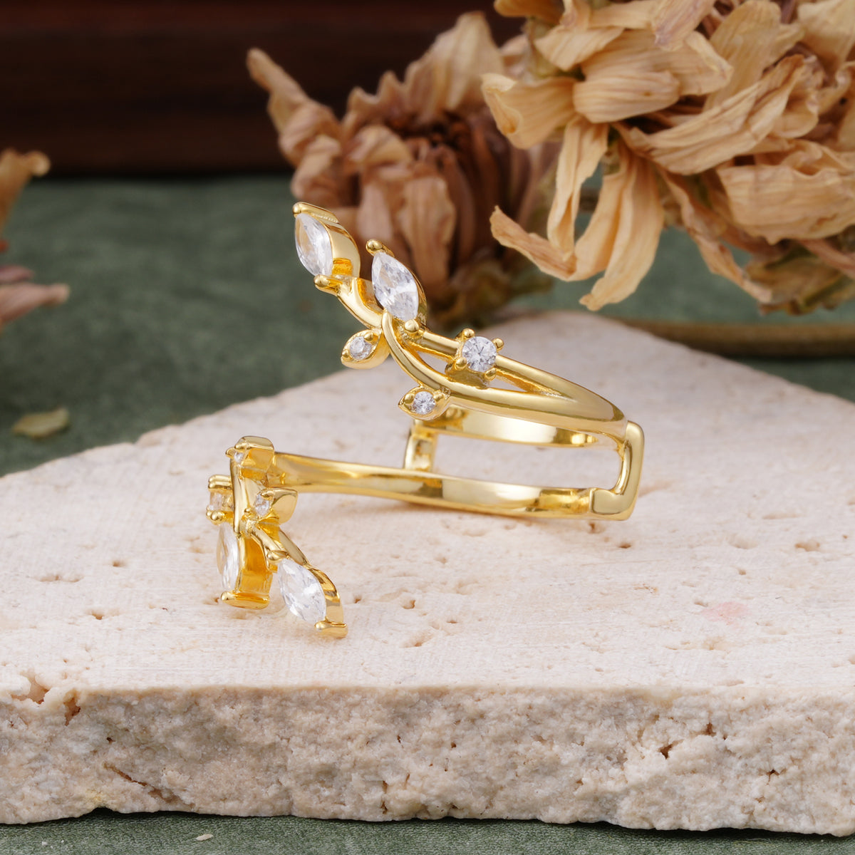 Nature Inspired Twig Branch Moissanite Spiral Wrap Wedding Band - Additional view