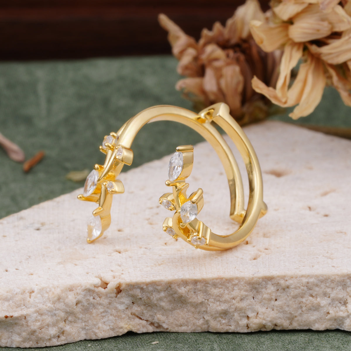 Nature Inspired Twig Branch Moissanite Spiral Wrap Wedding Band - Additional view