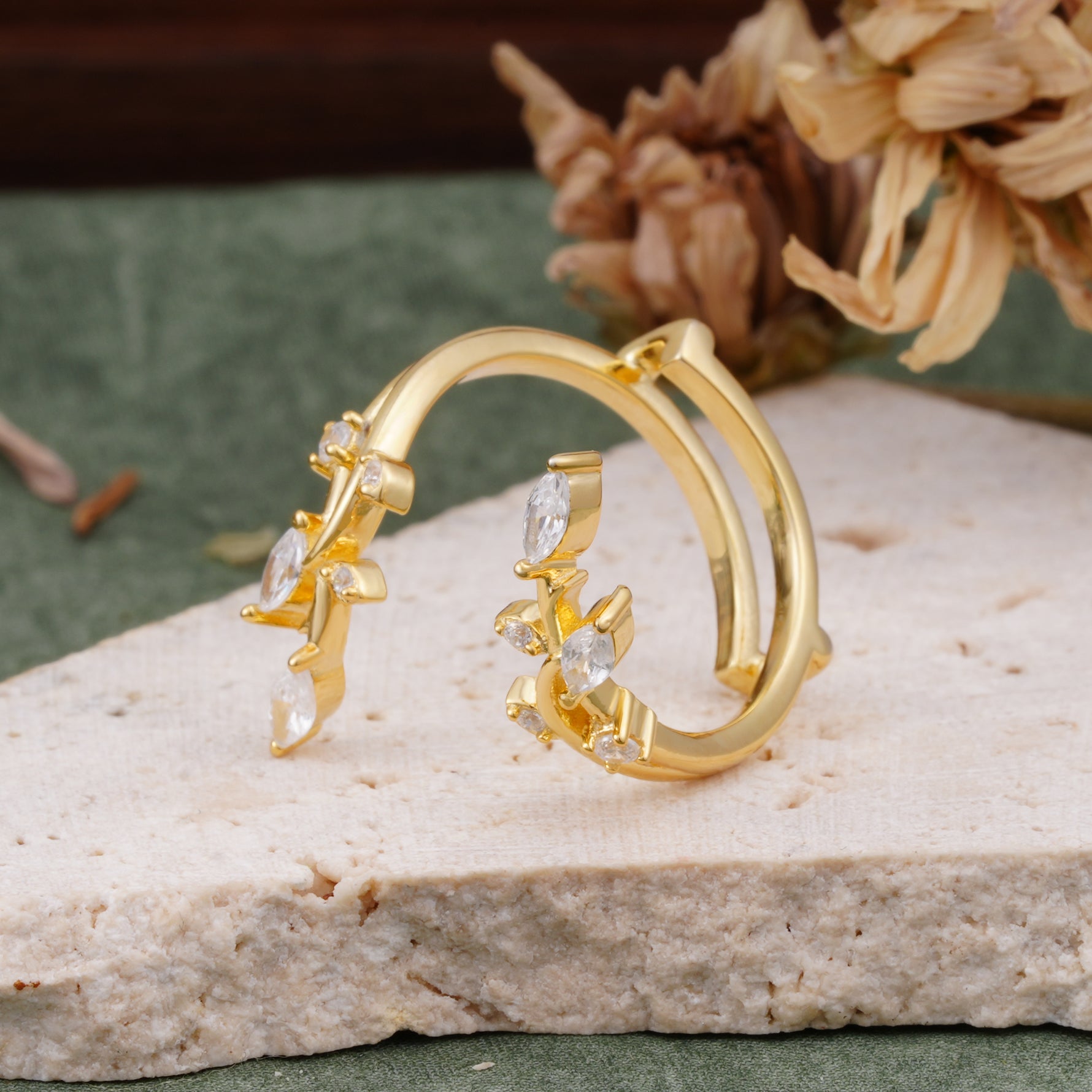 Nature Inspired Twig Branch Moissanite Spiral Wrap Wedding Band - Additional view