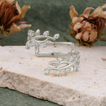 Nature Inspired Leaf Branch Moissanite Wedding Band - Additional view