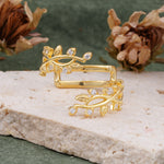 Nature Inspired Leaf Branch Moissanite Wedding Band - Additional view