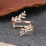 Vintage Nature Inspired Olive Branch Moissanite Enhancer Wedding Band - Additional view