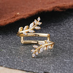 Vintage Nature Inspired Olive Branch Moissanite Enhancer Wedding Band - Additional view