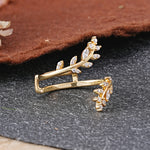 Vintage Nature Inspired Olive Branch Moissanite Enhancer Wedding Band - Additional view